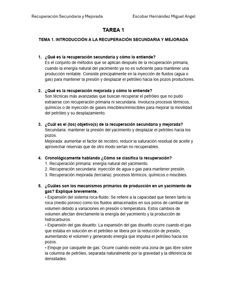 TAREA 1 RSyM | PDF | Petróleo | Depósito de petróleo