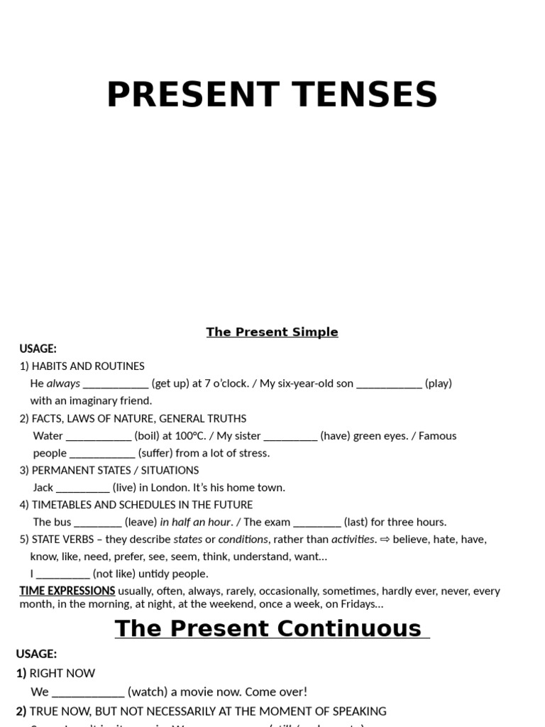 Tenses | PDF | Grammatical Tense