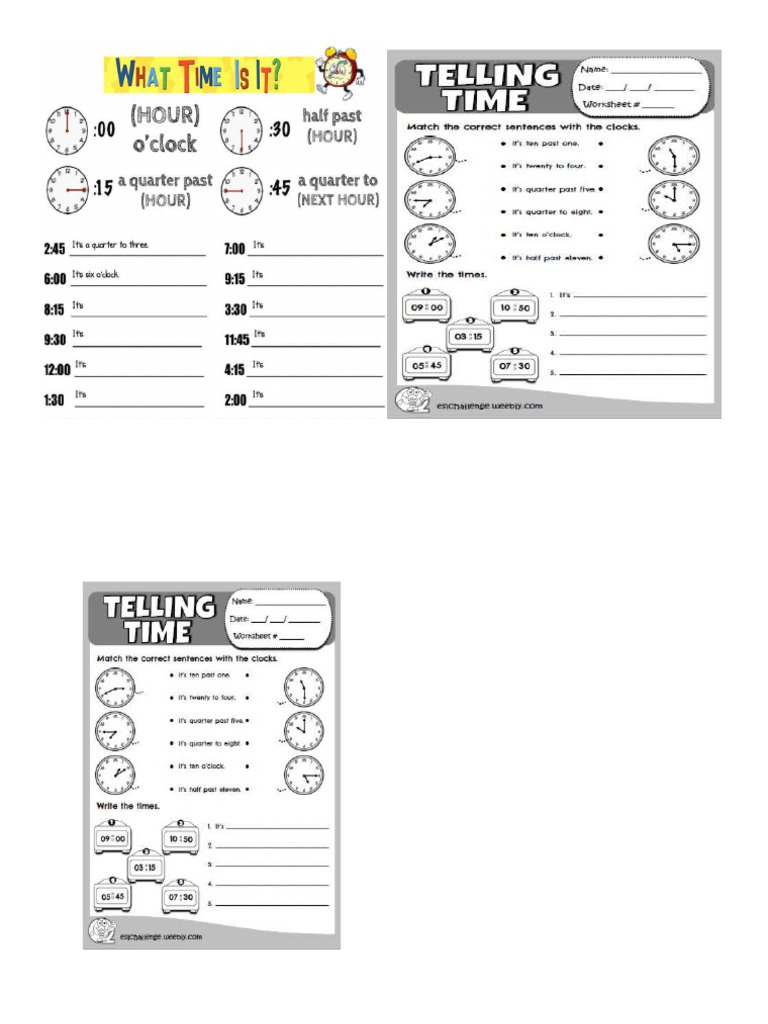 The Time Worksheet | PDF