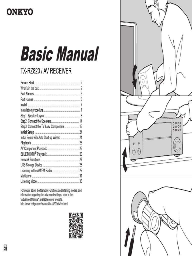 TX-RZ820 AV Receiver Setup Guide | PDF | Loudspeaker | Cable Television