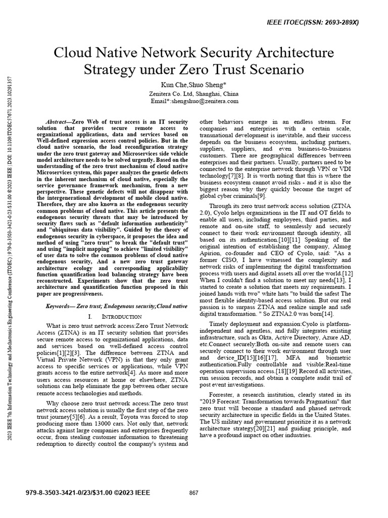 Zero Trust in Cloud Native Security | PDF | Virtual Private Network ...