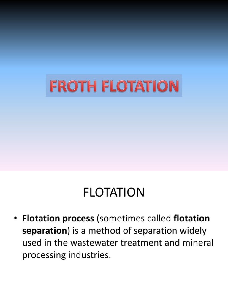 Froth Flotation PDF Chemistry Materials