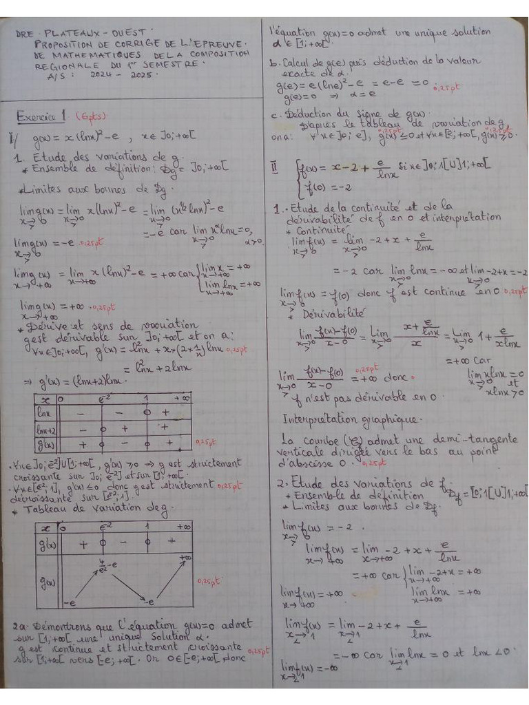 Corrige Maths TD 1s 24 - 25 | PDF