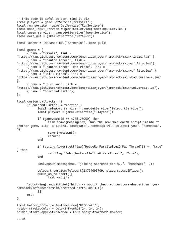 Homohack Script for Scorched Earth | PDF
