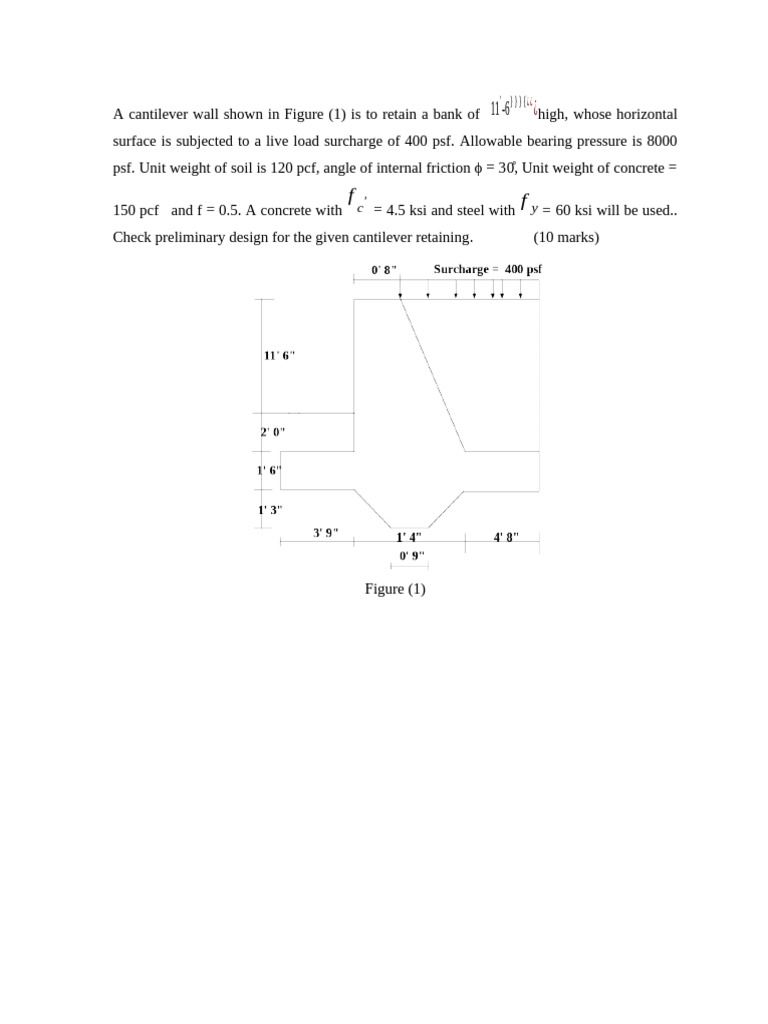 Cantilever Retaining Wall Design Analysis | PDF | Mechanics ...