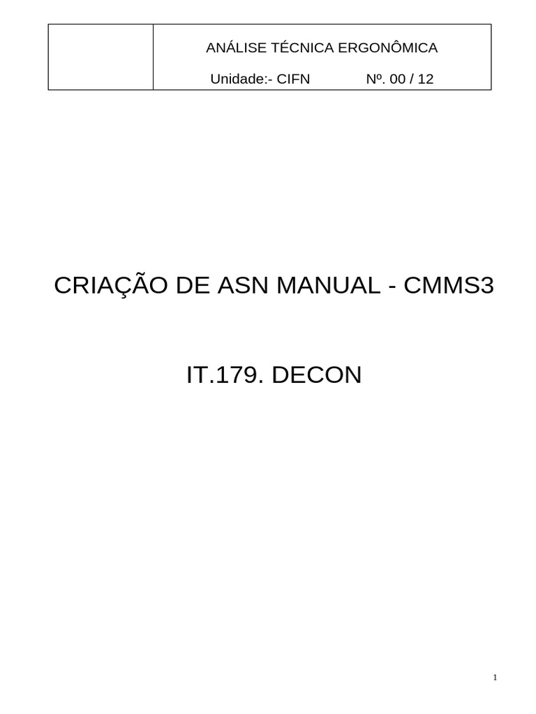 Análise Ergonômica da Criação de ASN | PDF