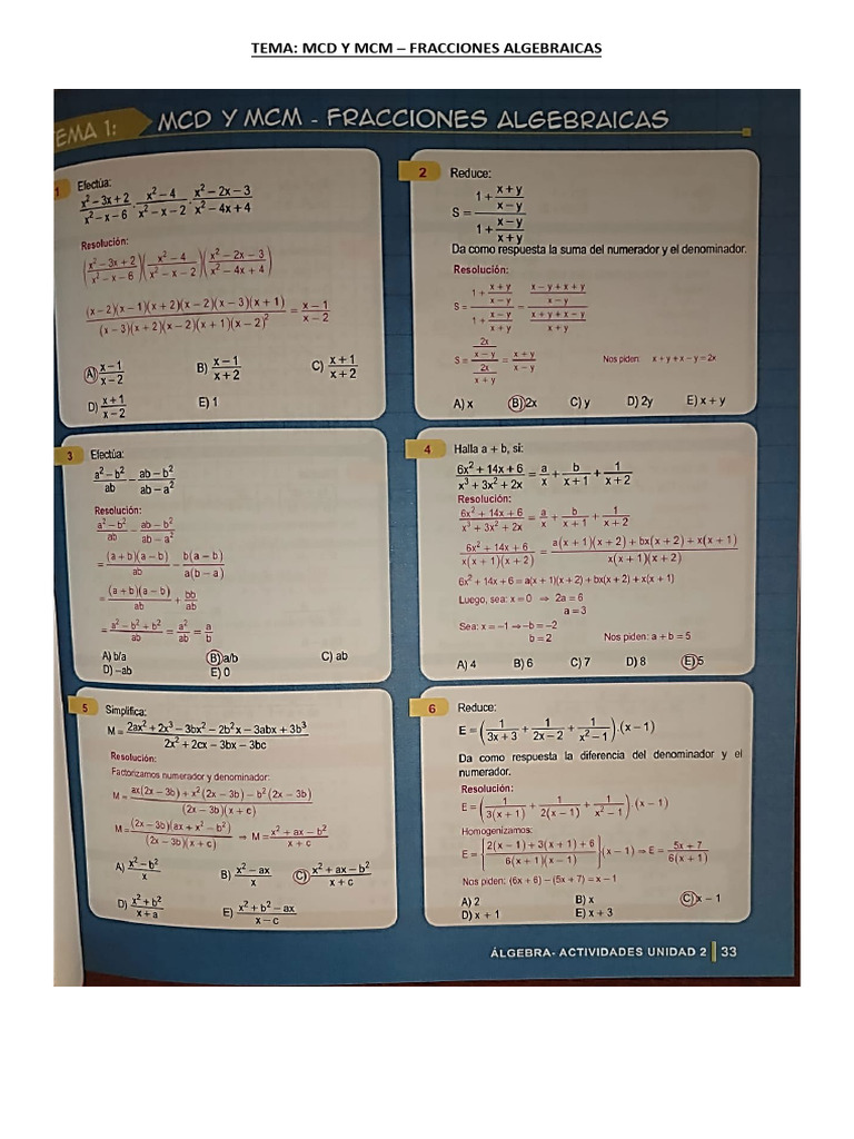 Álgebra - 4to de Sec | PDF