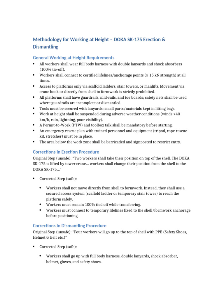 Working at Height Safety Guidelines | PDF | Safety