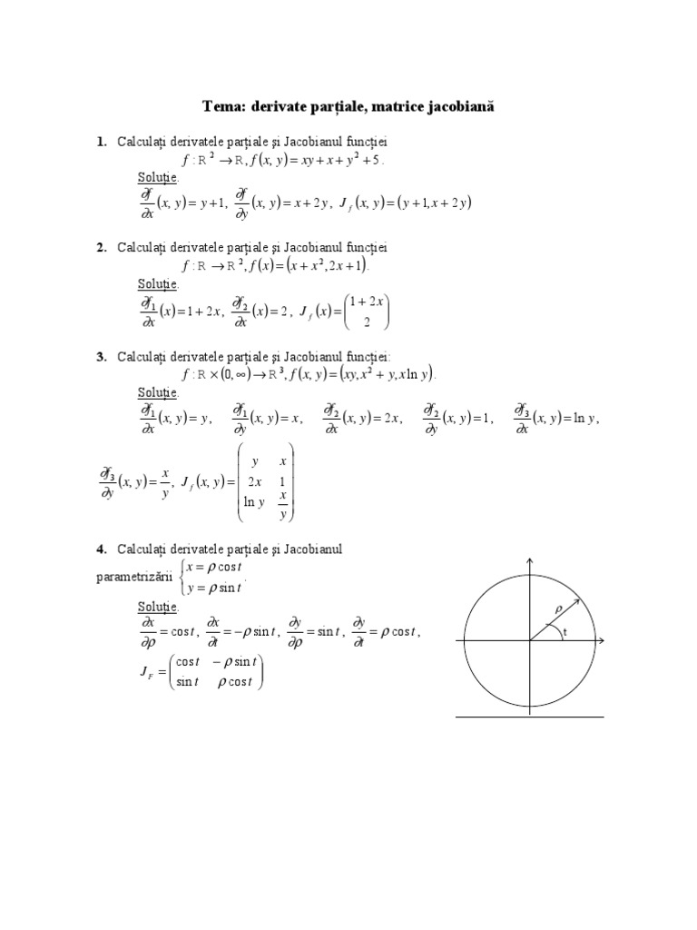 Derivate Parţiale, Matrice Jacobiană | PDF