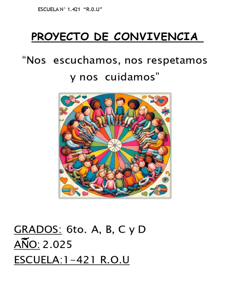 Proyecto de Convivencia Escolar 2025 | PDF | Escuelas | Las emociones