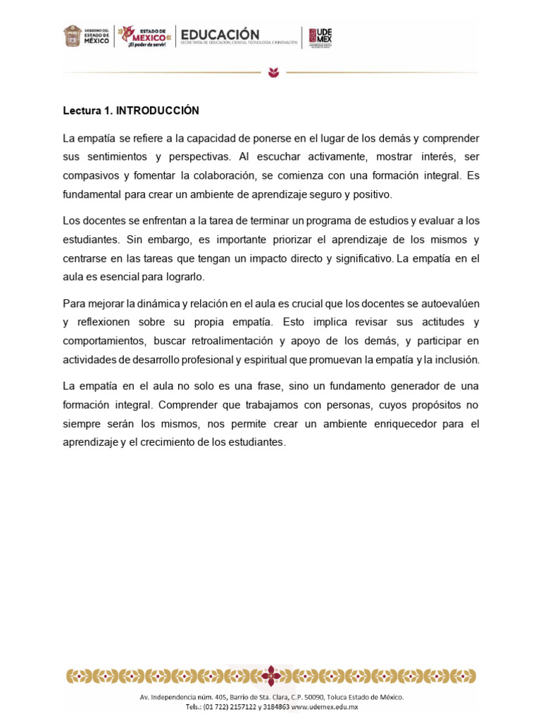 La Empatía en el Aula: Clave Educativa | PDF