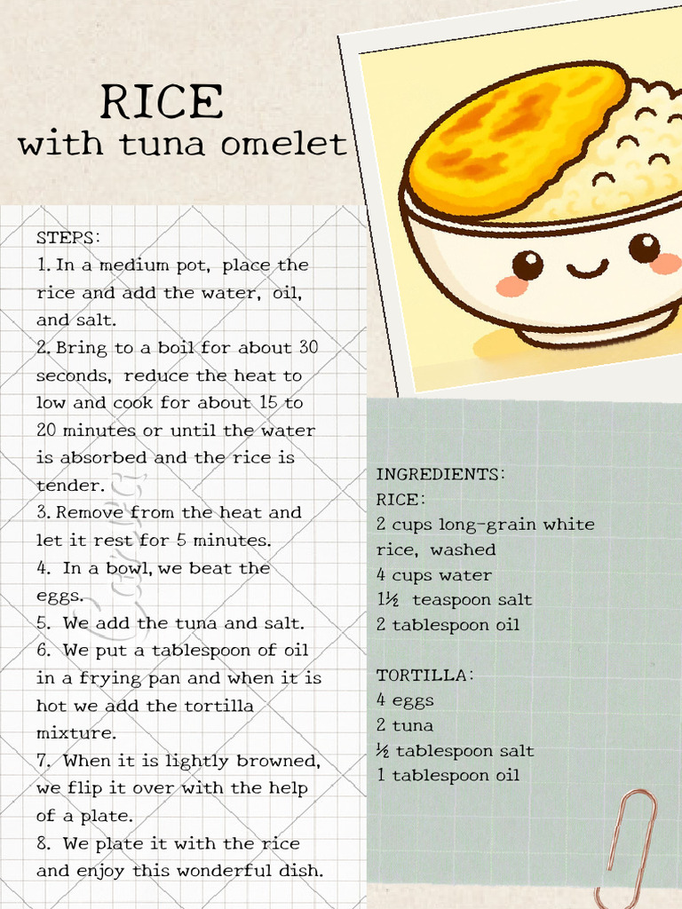 Rice With Tuna Omelet | PDF