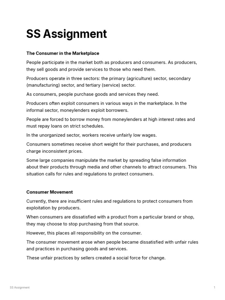 SS Assignment | PDF | Consumer Protection | Loans