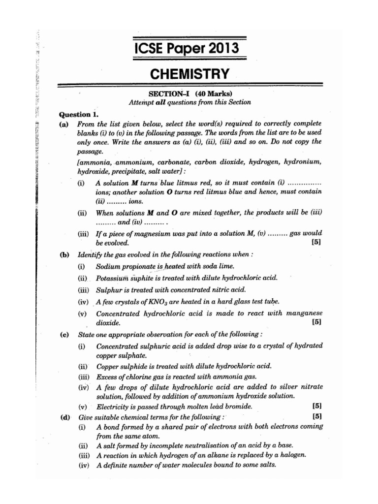 Chemistry PYQ 2013 | PDF