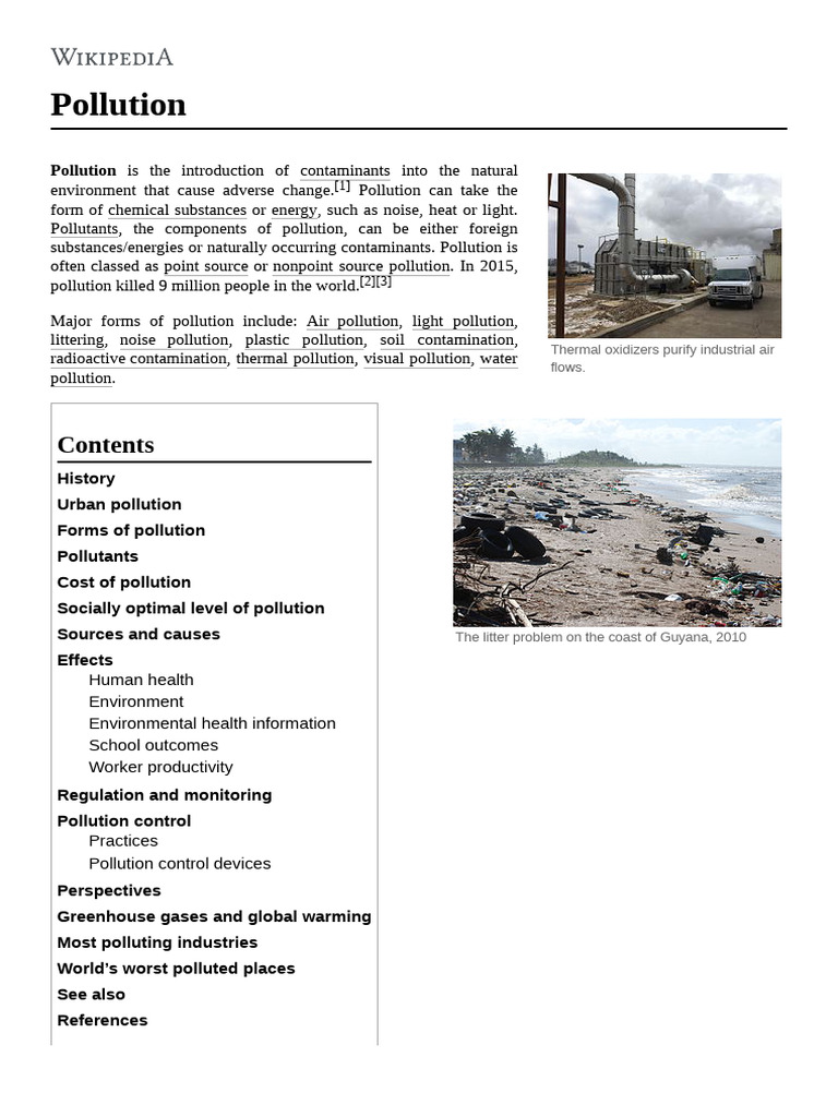 Understanding Pollution: Types and Impact | PDF | Pollution | Externality
