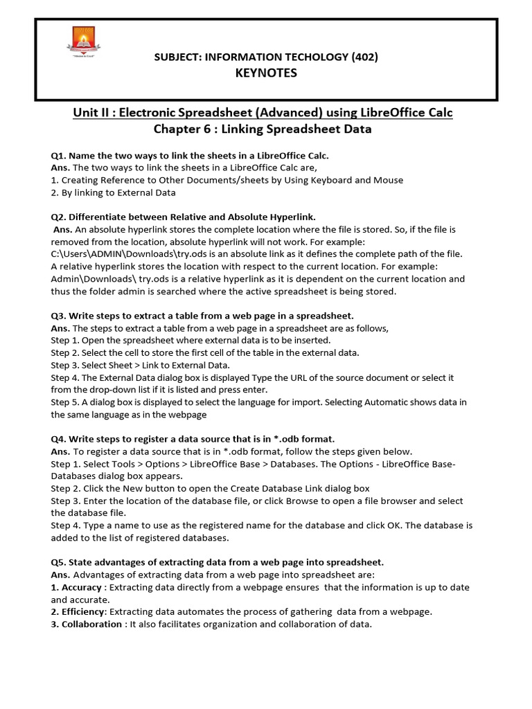 Advanced Spreadsheet Techniques in LibreOffice | PDF | Spreadsheet ...