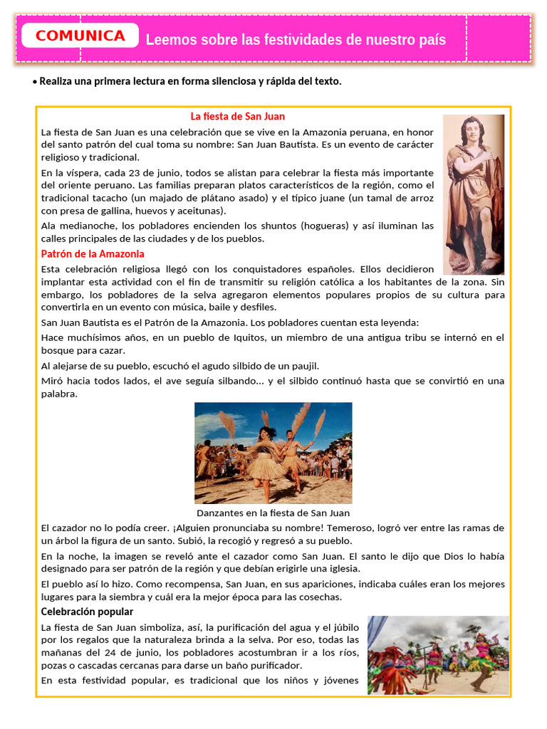 Fiesta de San Juan en la Amazonía Peruana | PDF