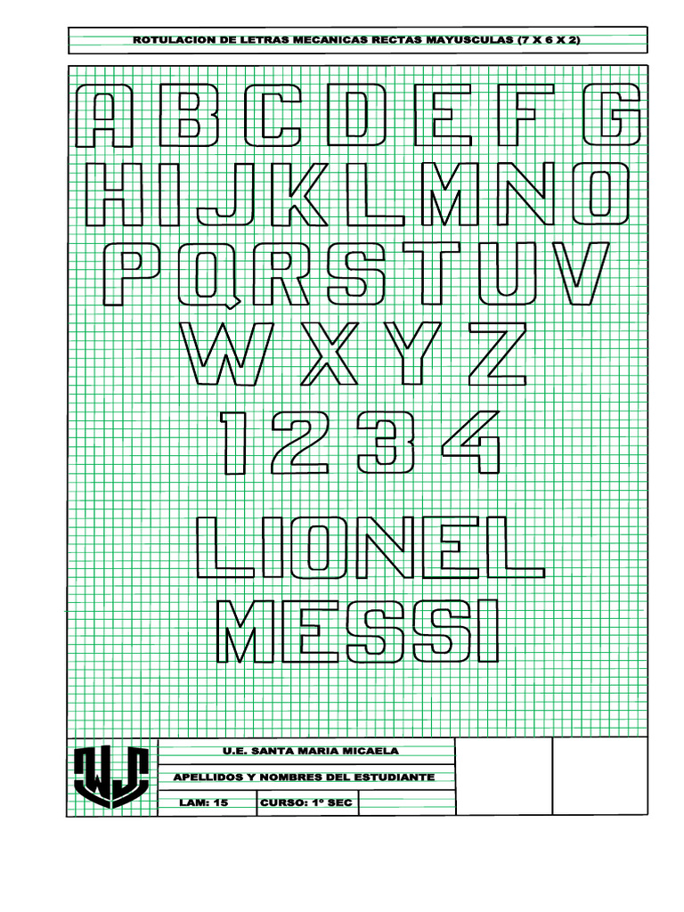 Rotulación Letras Mecánicas 1º SEC | PDF