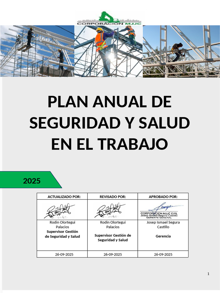 Plan Anual de Seguridad y Salud 2025 | PDF | Seguridad y salud ...