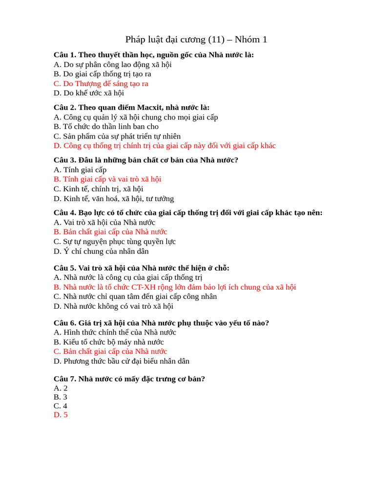 30CauHoiTracNghiem PLDC Chuong1 | PDF