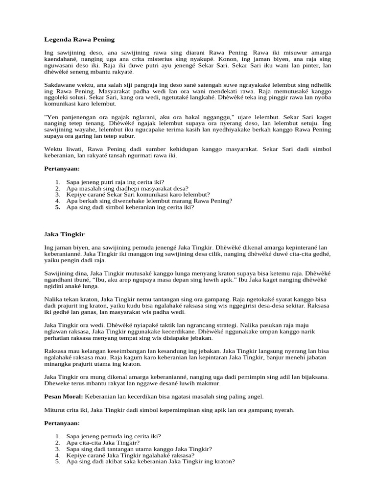 Cerita Rakyat | PDF