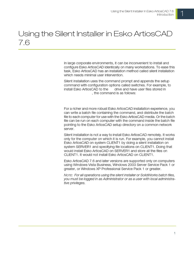 Silent Installer for Esko ArtiosCAD 7.6 | PDF | Windows Registry ...