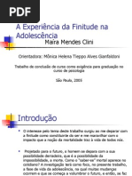 A Experiência da Finitude na Adolescência