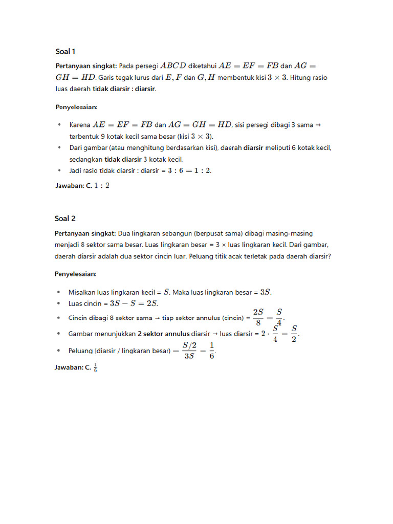 Pembahasan Soal Latihan Matematika TKA | PDF