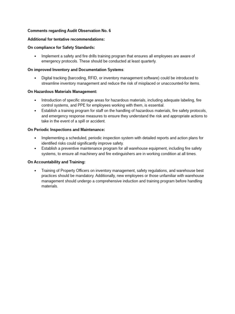 ADG Comments Regarding Audit Observation No 6 | PDF