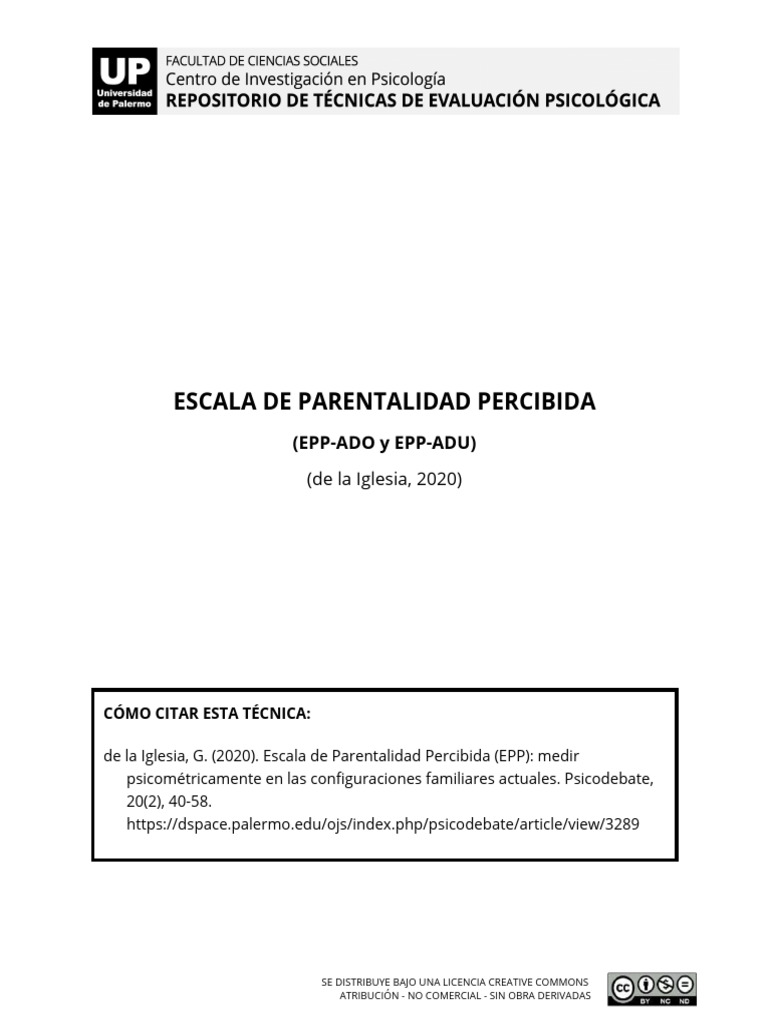 Escala de Parentalidad Percibida (EPP) | PDF | Validez (Estadísticas ...
