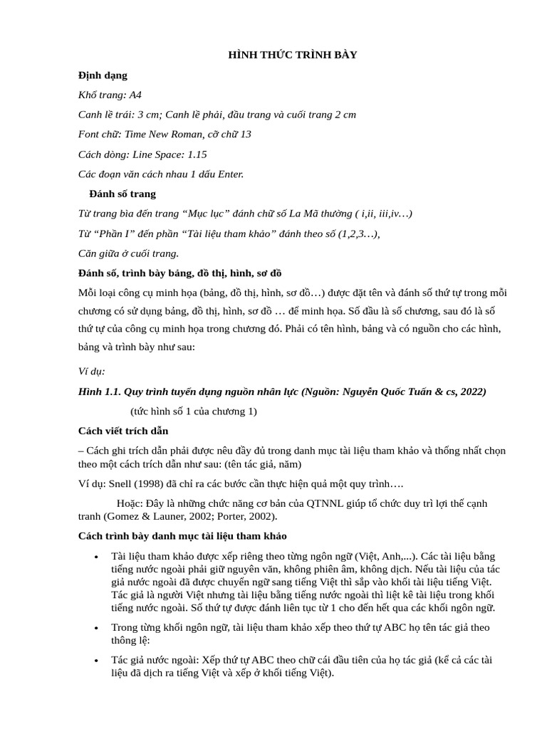 Hình Thức Trình Bày Văn Bản | PDF