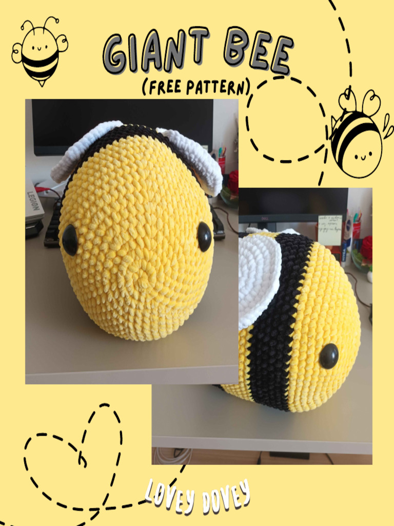 Free Giant Bee Crochet Pattern | PDF