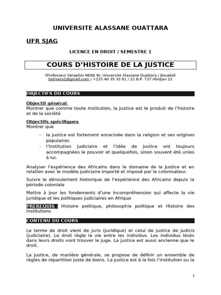 Histoire de la Justice en Afrique | PDF | Justice | Crime et violence