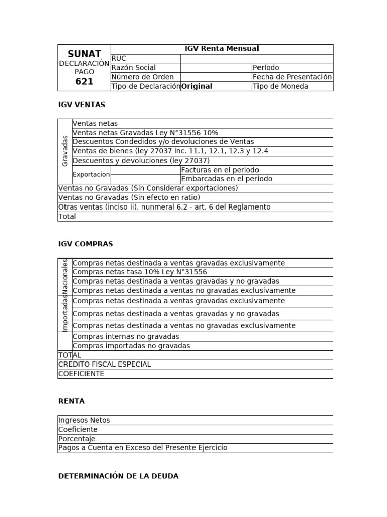 Declaración IGV y Renta Mensual 2024 | PDF