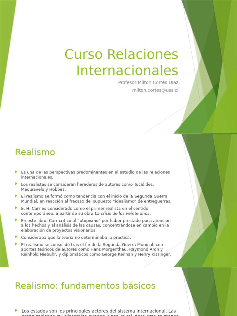 Fundamentos del Realismo en RRII | PDF | Relaciones internacionales ...