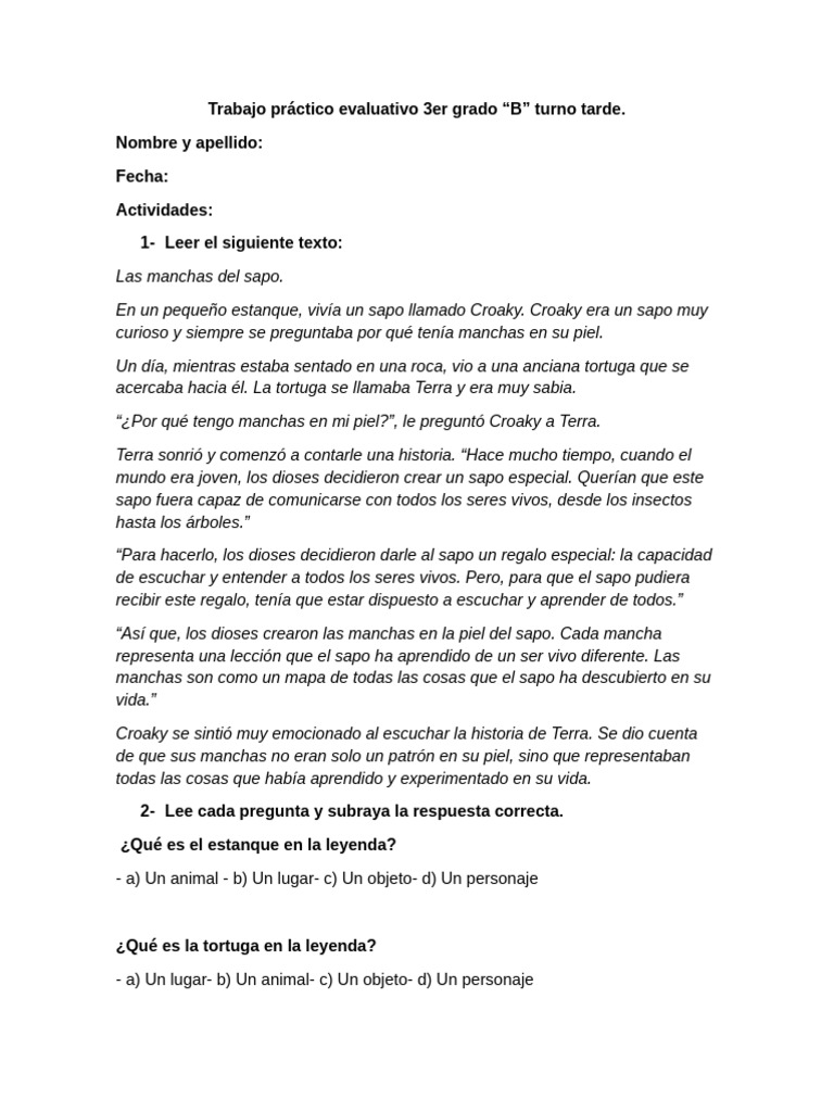 Lecciones del sapo Croaky | PDF