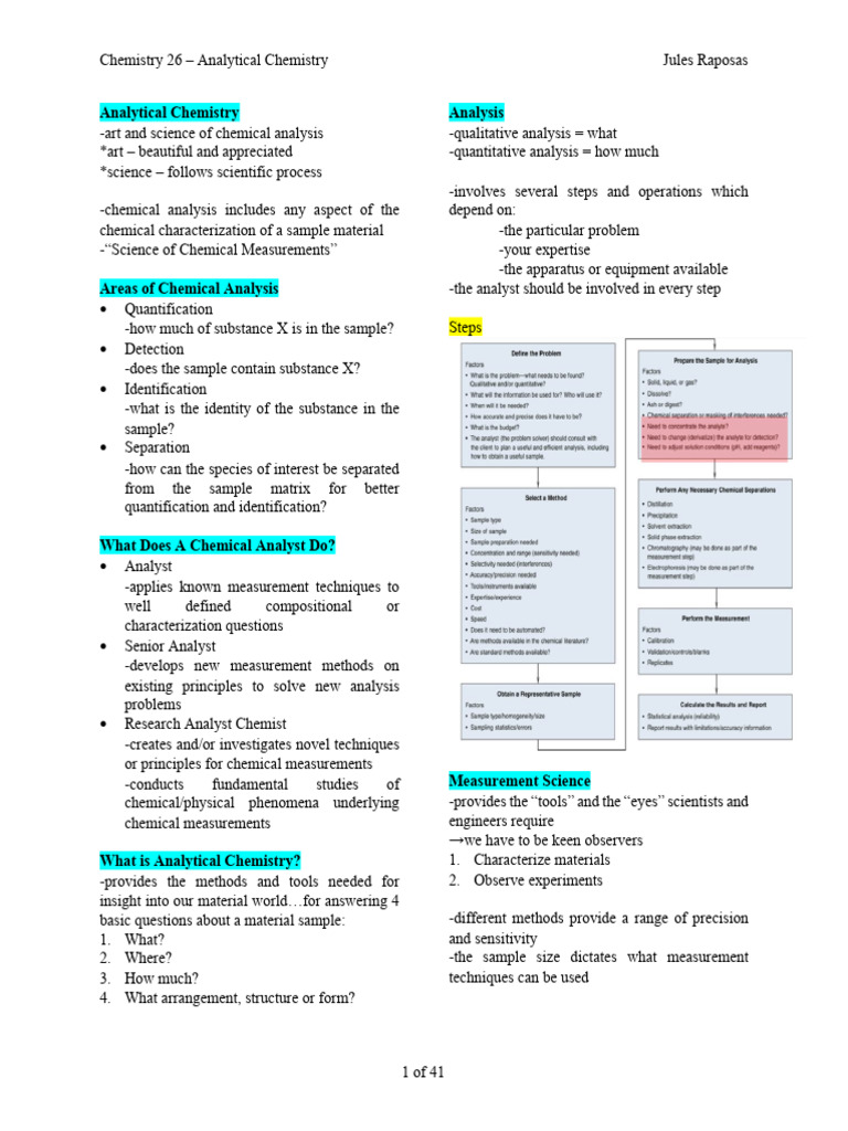 Analytical Chemistry Overview and Techniques | PDF | Analytical ...