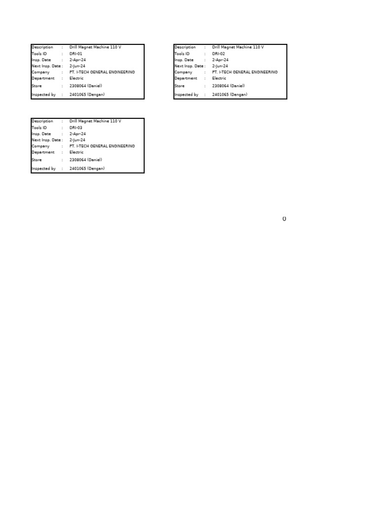 Calibration Inspect Tools | PDF | Materials | Electrical Engineering