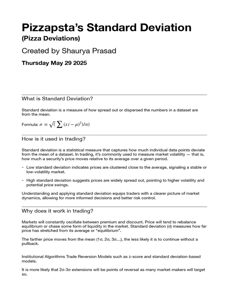 Understanding Standard Deviation in Trading | PDF | Volatility (Finance ...