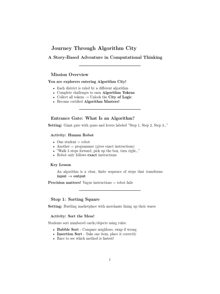 Explore Algorithms in Algorithm City | PDF | Algorithms | Applied ...