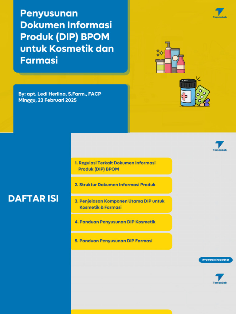 Panduan Penyusunan DIP Kosmetik & Farmasi | PDF