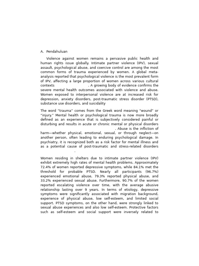Impact of IPV on Women's Mental Health | PDF | Mental Disorder ...