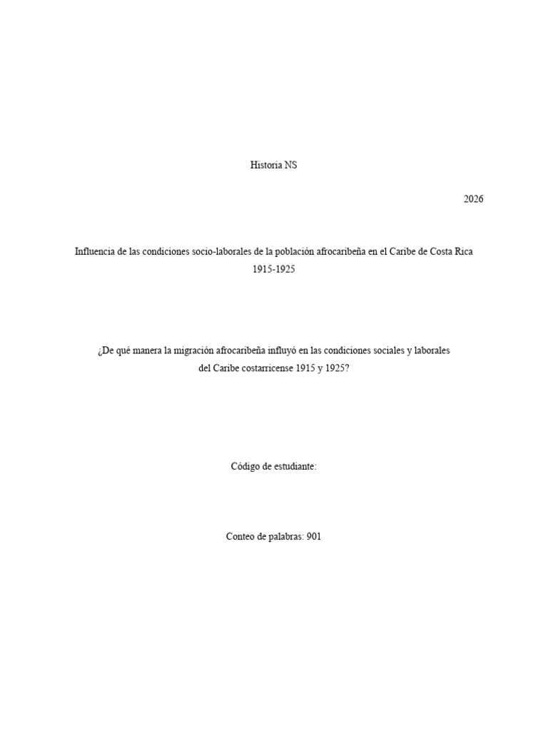 Influencia afrocaribeña en Costa Rica 1915-1925 | PDF | Costa Rica ...