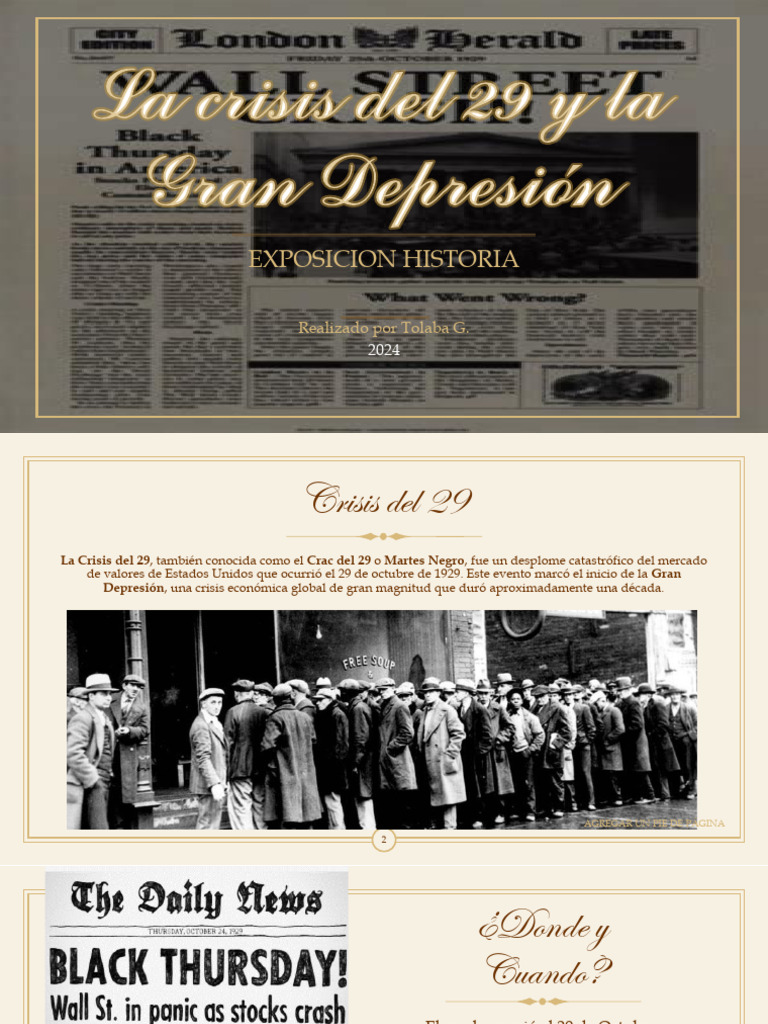 Crisis del 29: Orígenes y Consecuencias | PDF | Gran depresion ...