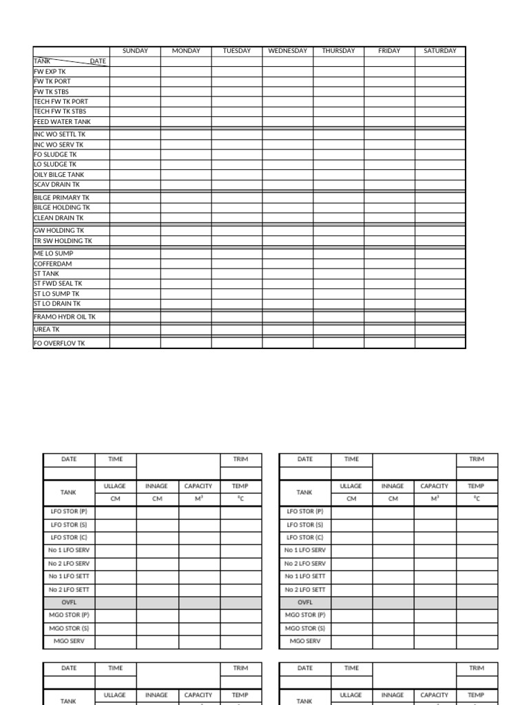 Ullage and Innage Tank Report | PDF