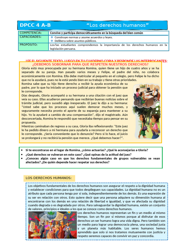 4° DPCC Los Derechos Humanos | PDF | Derechos humanos | Invalidez