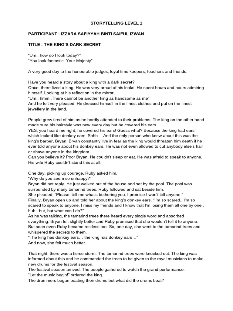 The King's Dark Secret Revealed PDF