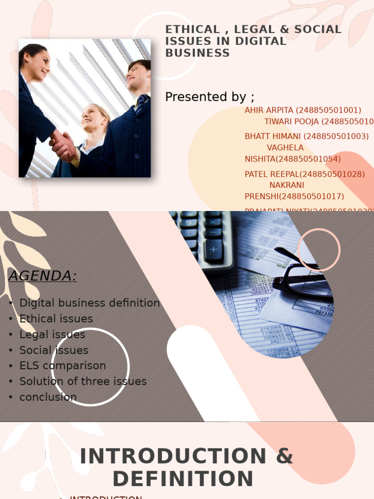Ethical, Legal & Social Issues in Digital Business | PDF | Business ...