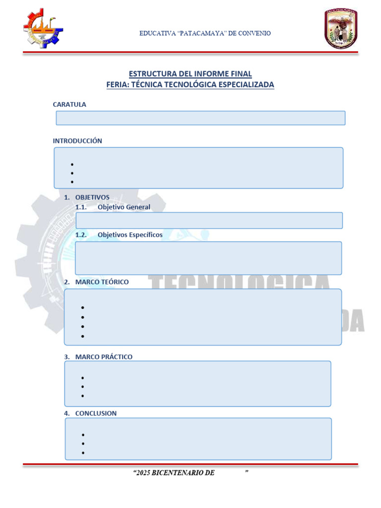 Estructura Del Informe - Feria Tecnica | PDF
