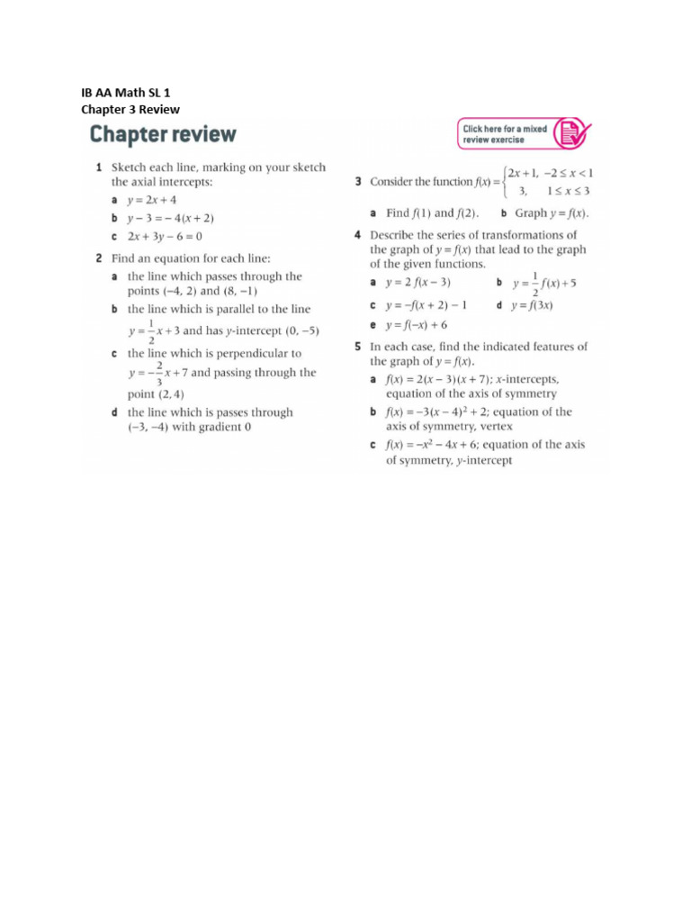 Chapter 3 Review | PDF